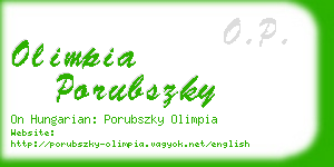 olimpia porubszky business card